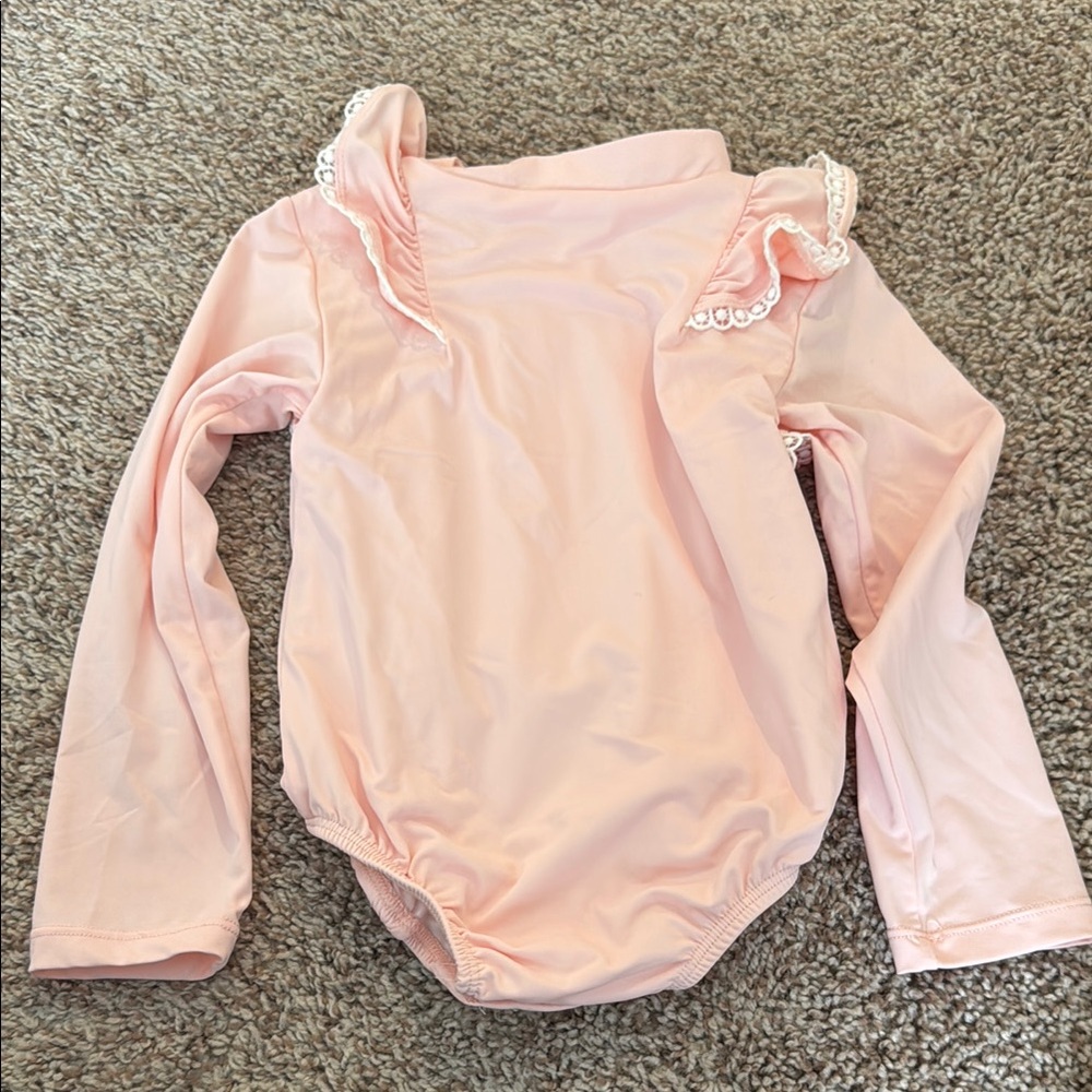 Pink Ruffled Kids One Piece - Picture 2 of 2